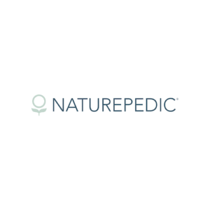 Naturepedic logo, get coupon code for 15% off